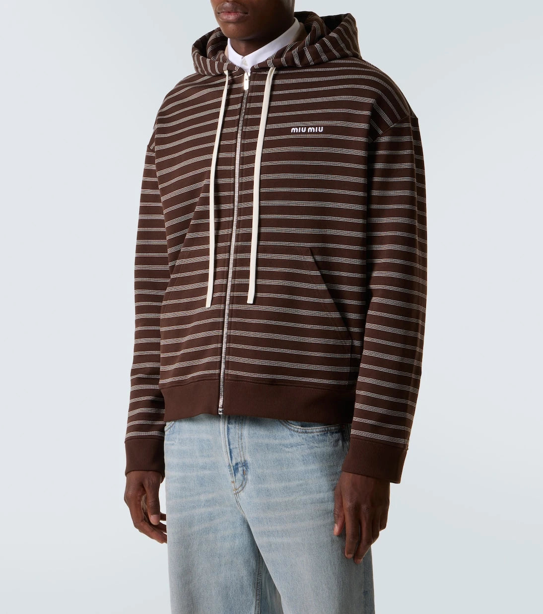 Miu Miu - Striped cotton hoodie