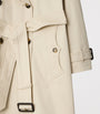 Burberry White Gabardine Fitzrovia Long Trench Coat