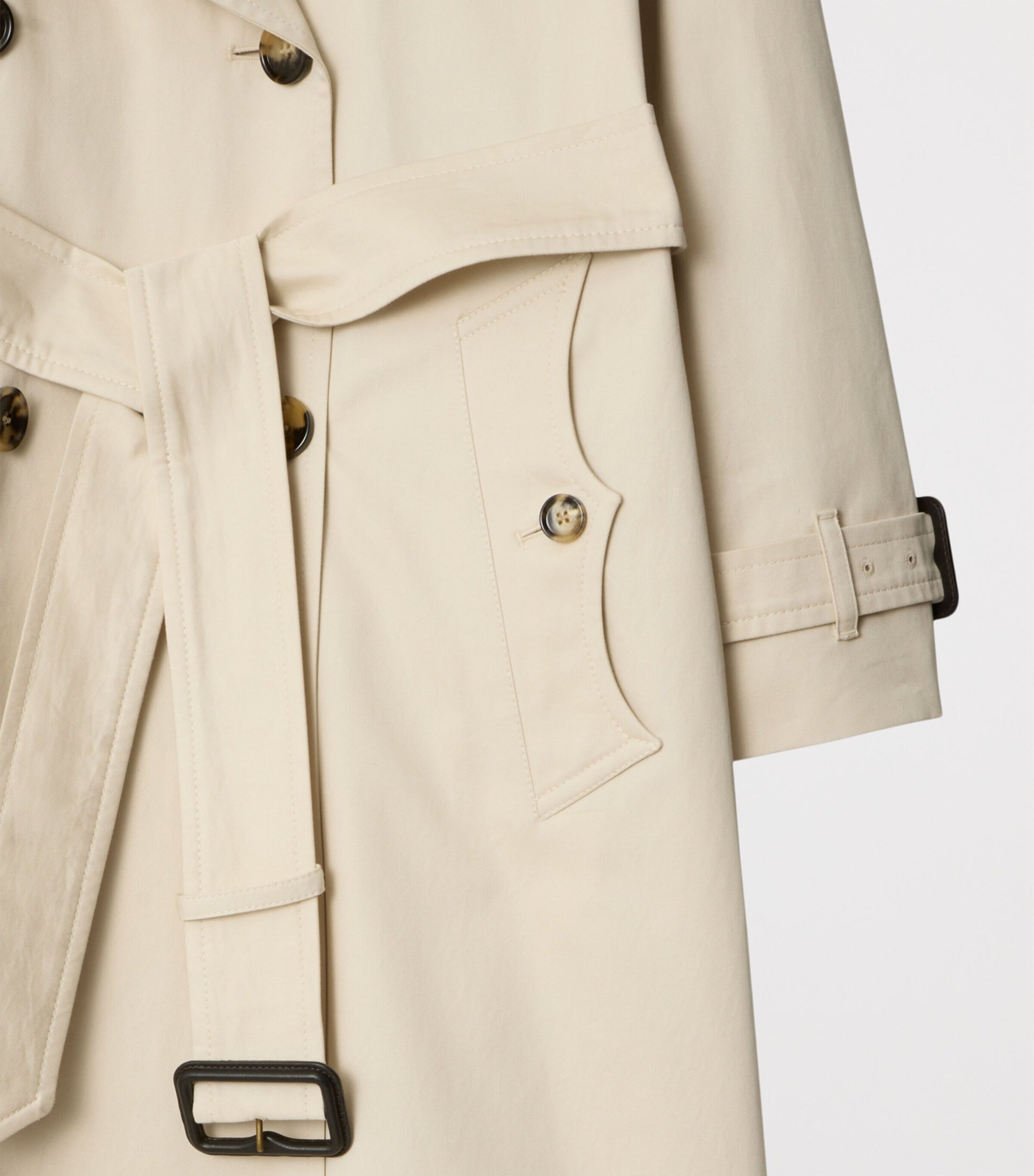 Burberry White Gabardine Fitzrovia Long Trench Coat