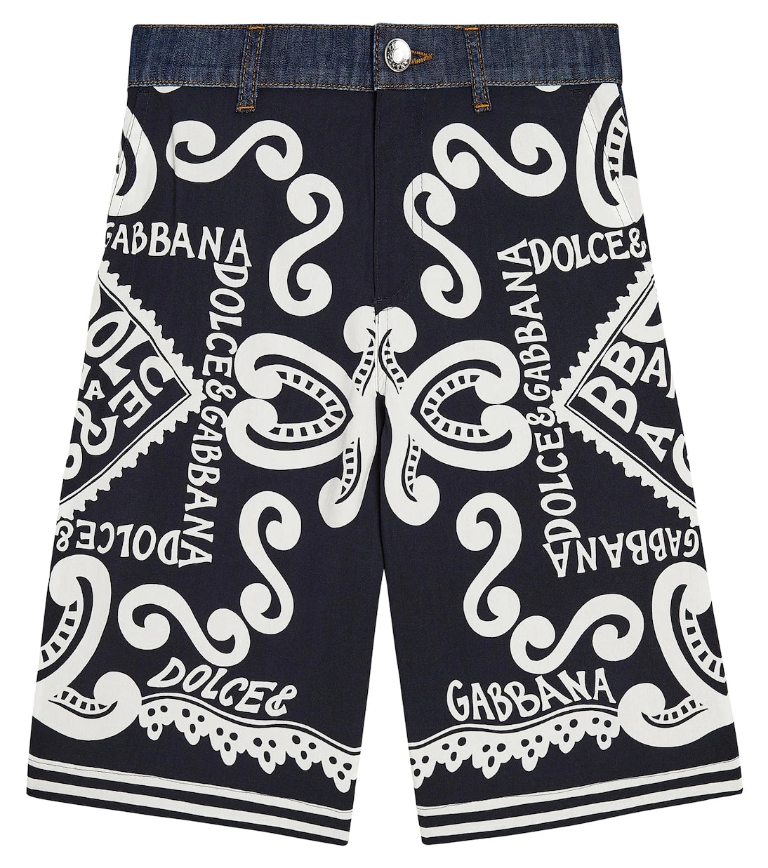 Dolce&Gabbana Kids - Logo printed cotton-blend Bermuda shorts
