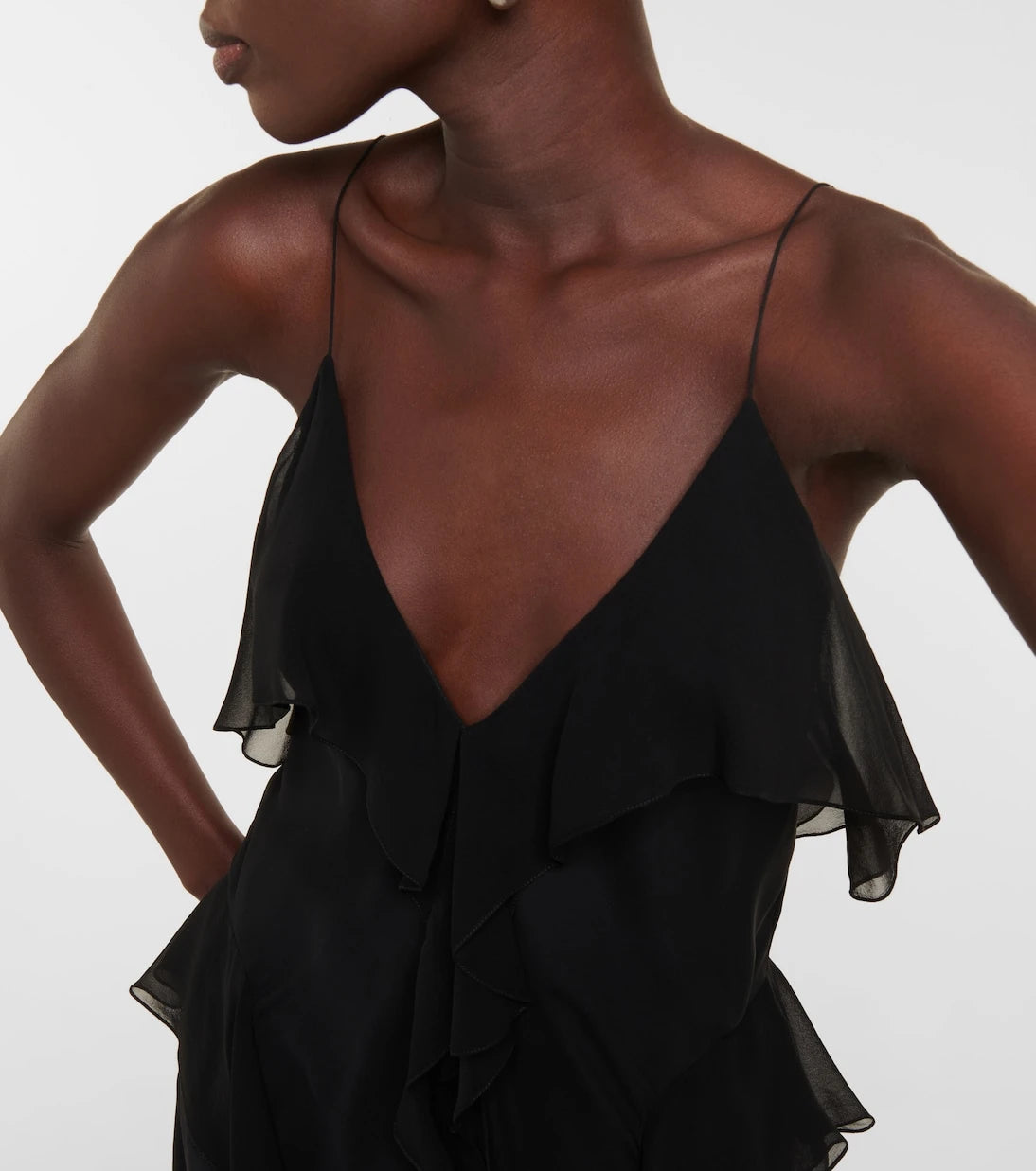Khaite - Piet ruffled silk chiffon top