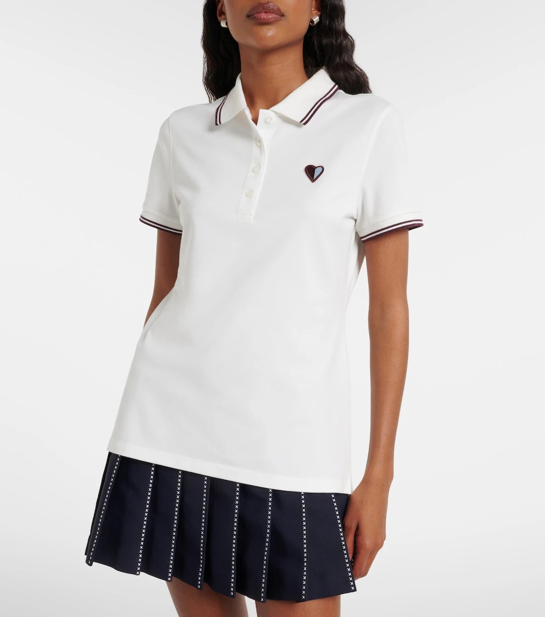 Tory Burch - Cotton-blend piqué polo shirt