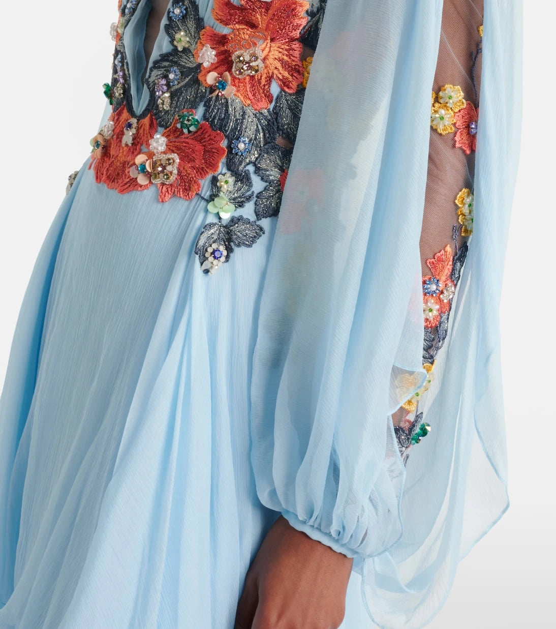 Costarellos - Floral silk gown