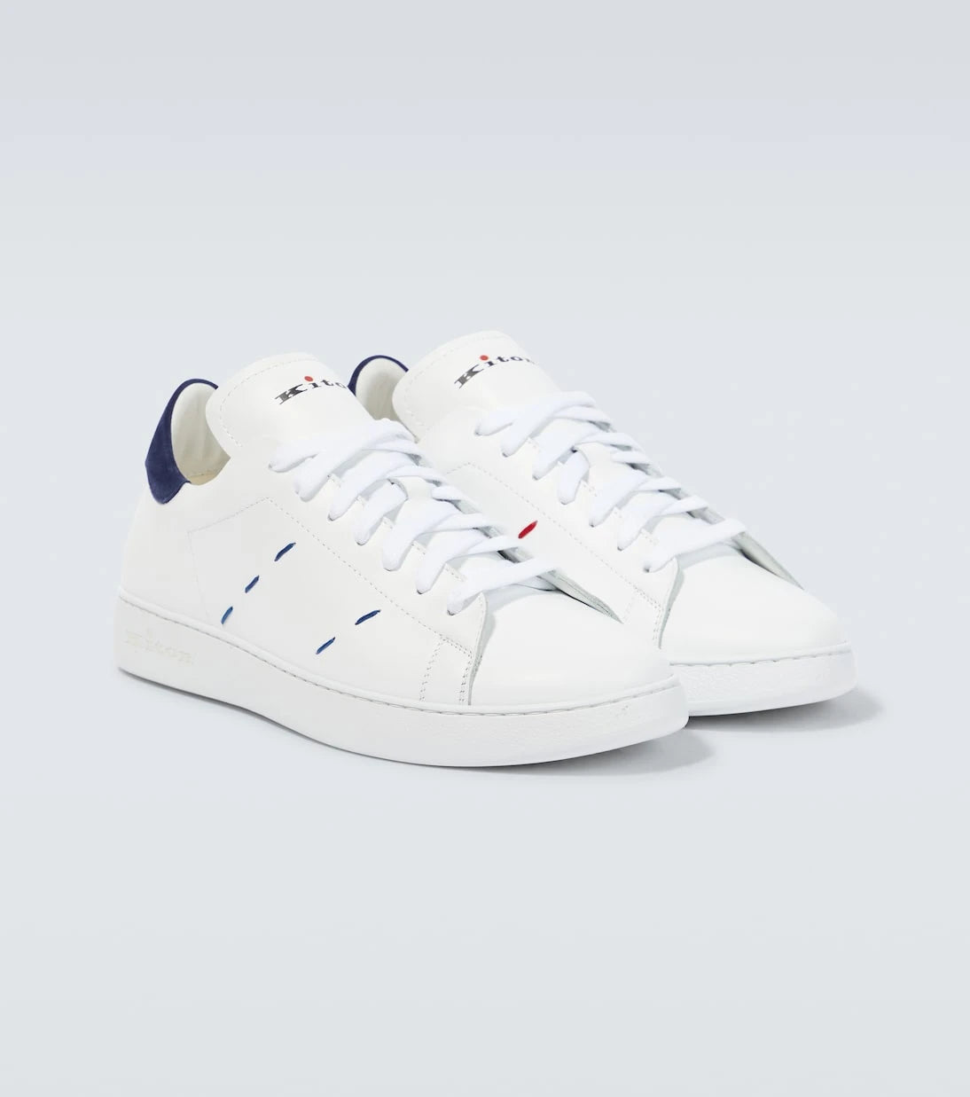 Kiton - Stitched leather sneakers