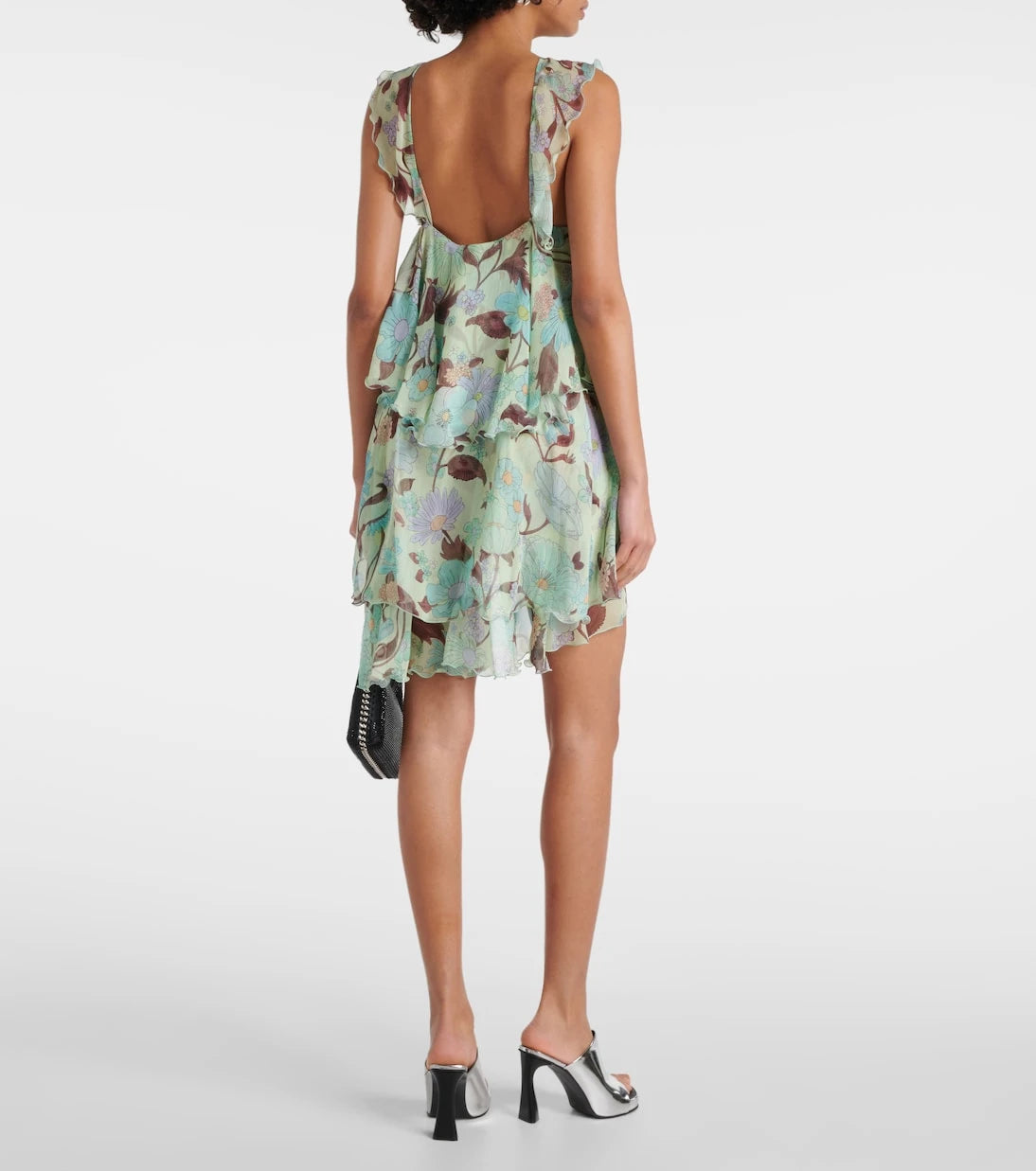 Stella McCartney - Tiered printed silk minidress