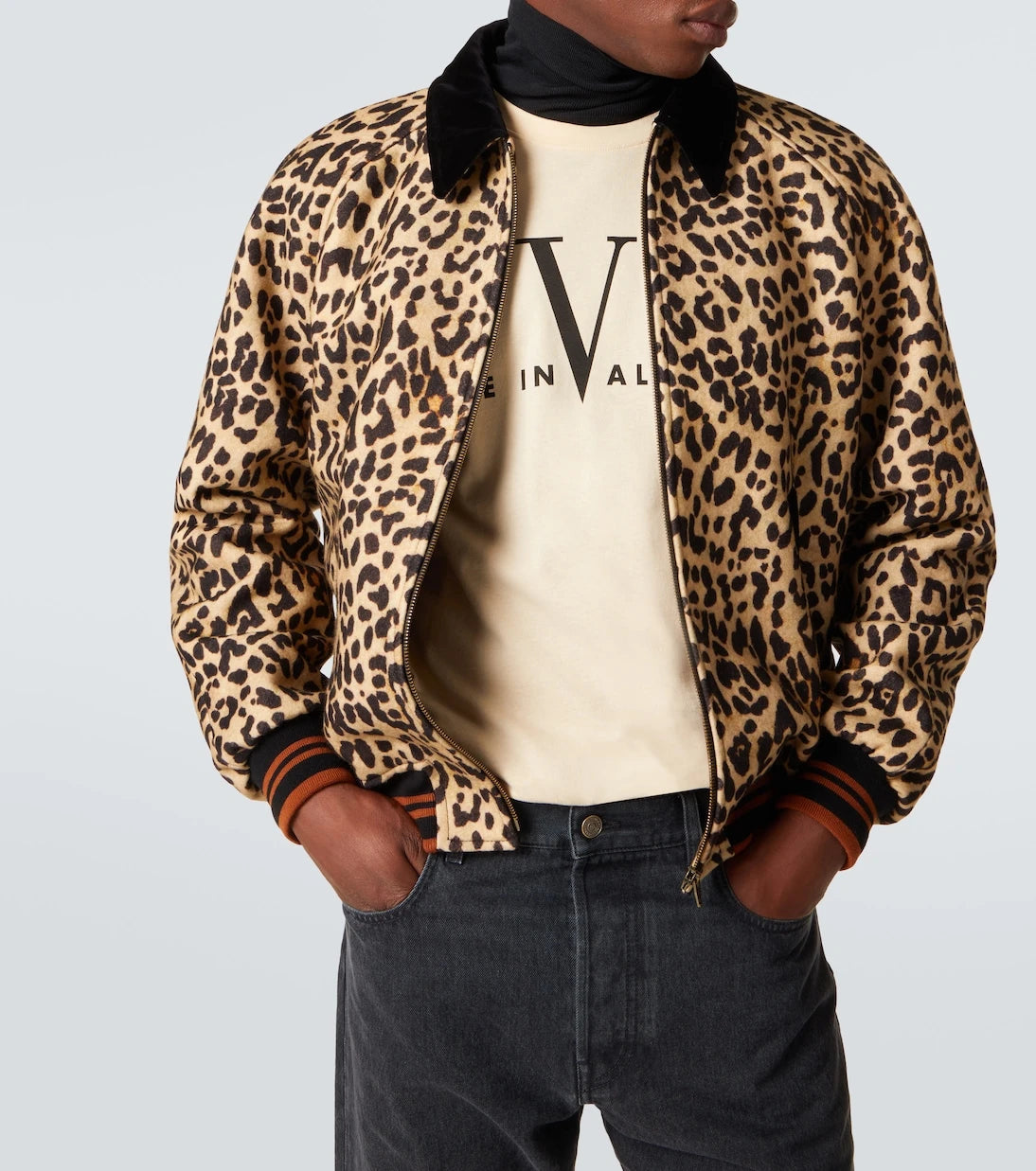 Valentino - VGold leopard-print wool blouson jacket