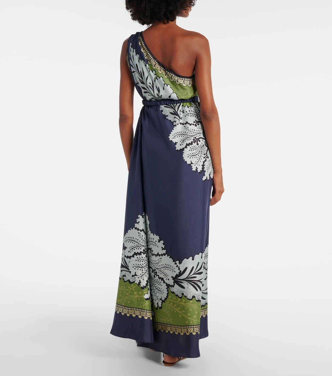 La DoubleJ - Roy floral one-shoulder silk maxi dress