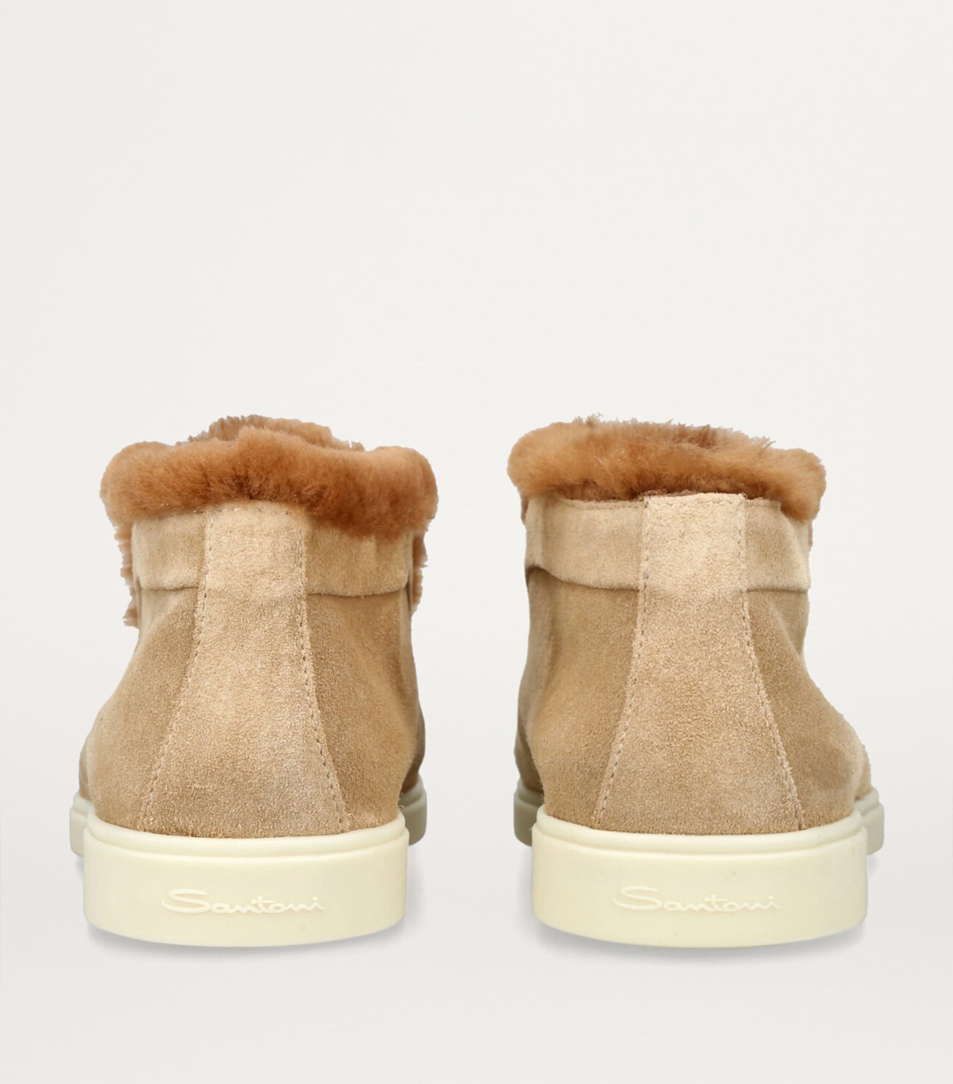 Santoni Beige Suede Fortune Ankle Boots