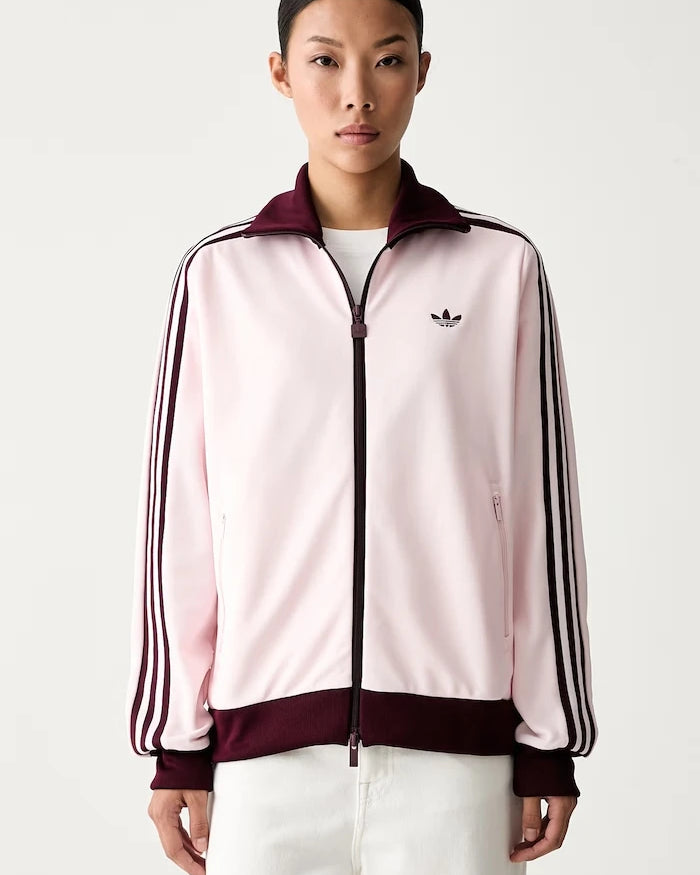 adidas Originals pamuklu fermuarlı kadın sweatshirt Beckenbauer
