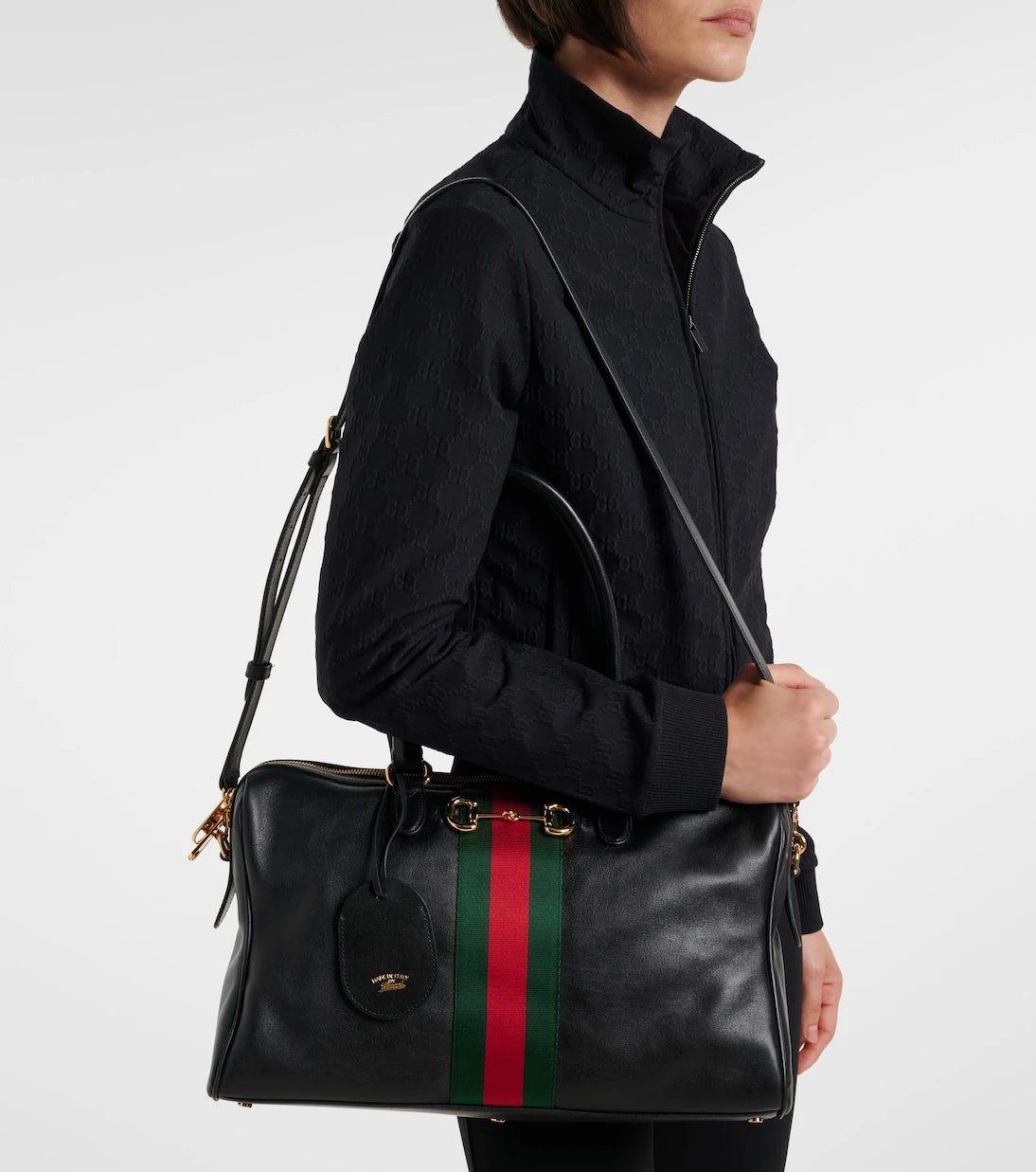 Gucci - Borsetto Large leather bowling bag