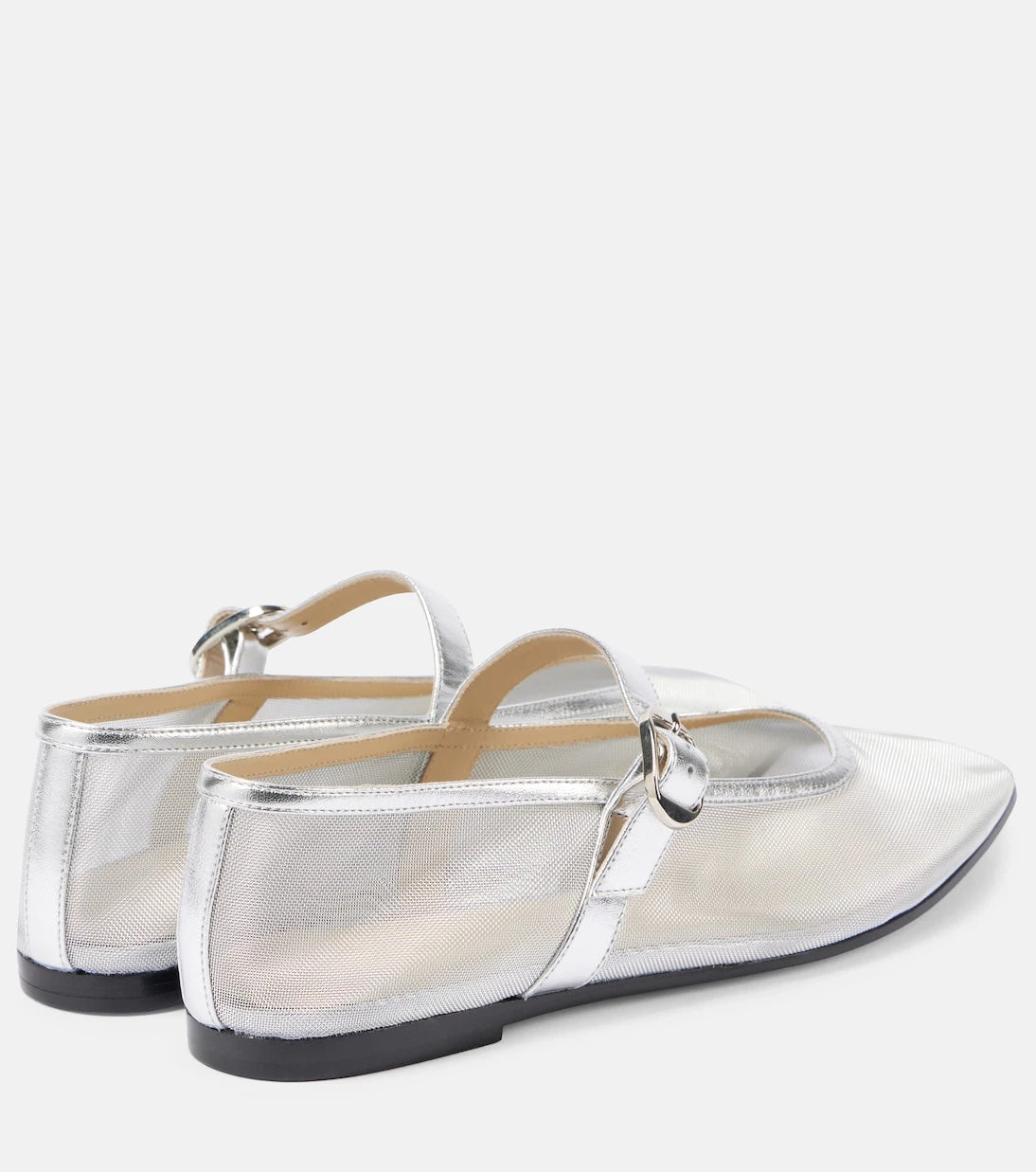 Le Monde Béryl - Leather-trimmed mesh ballet flats