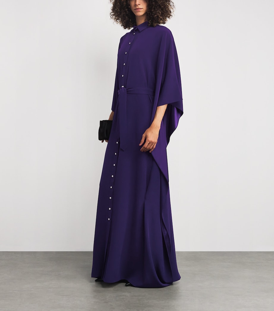 Purple Satin Kaftan Maxi Dress