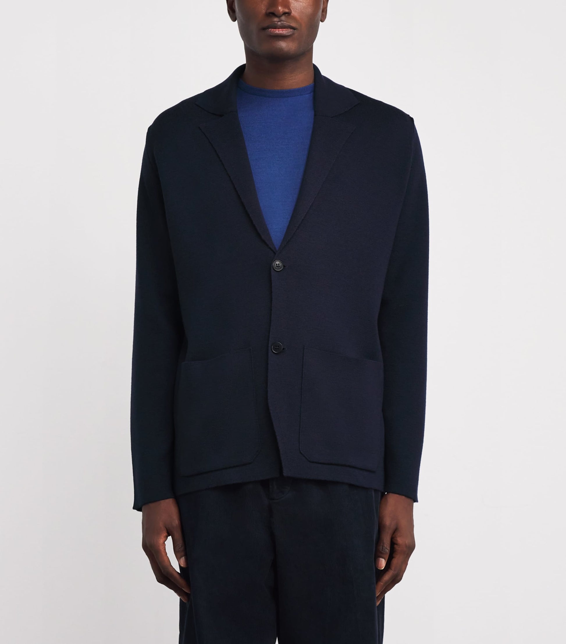 John Smedley Navy Merino Wool Autry Jacket