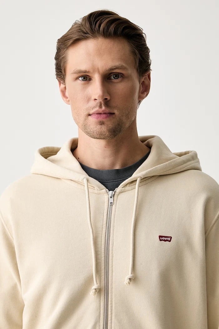 Levi's fermuarlı kapüşonlu erkek pamuklu sweatshirt THE ORIGINAL HM ZIP UP