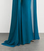 Tulle Cape-Overlay Gown