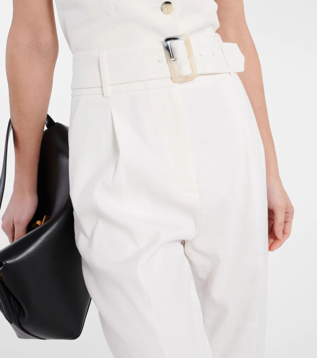 Veronica Beard - Sofia high-rise linen-blend tapered pants