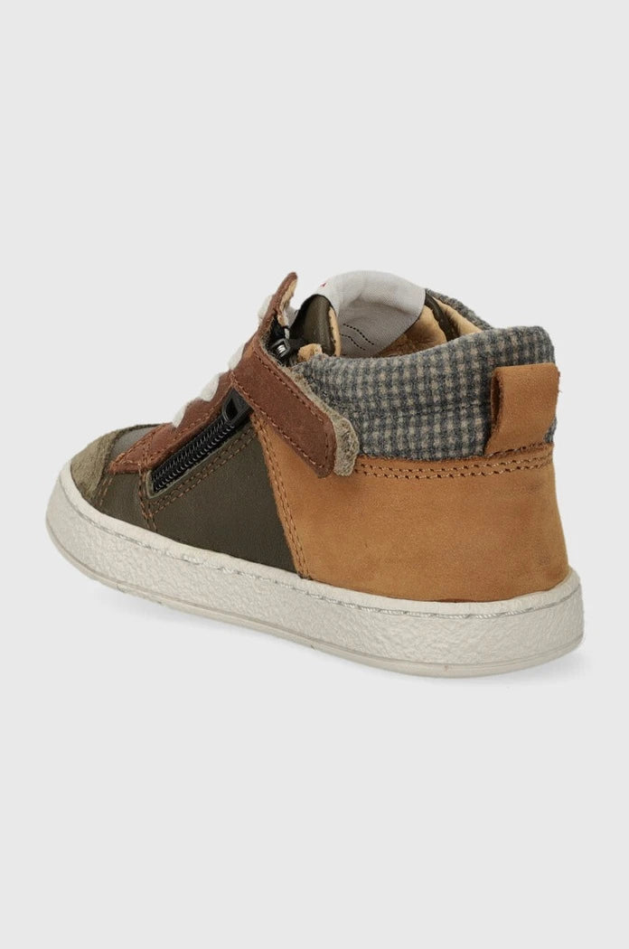 Детски половинки обувки от кожа Pom D'api MOUSSE ZIP TREK