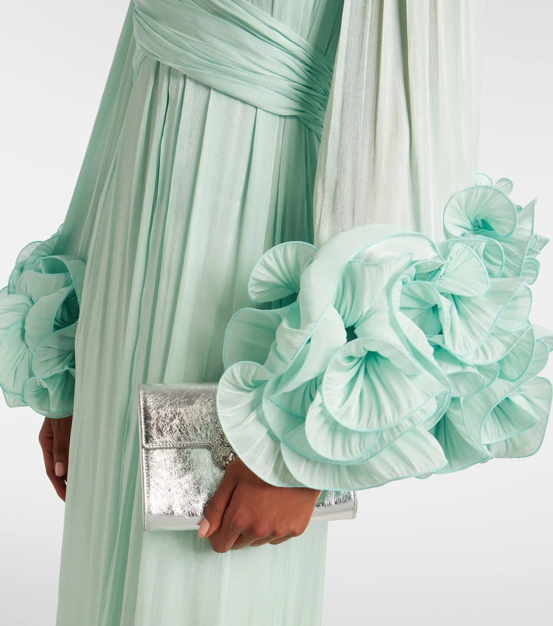 Costarellos - Ruffled georgette gown