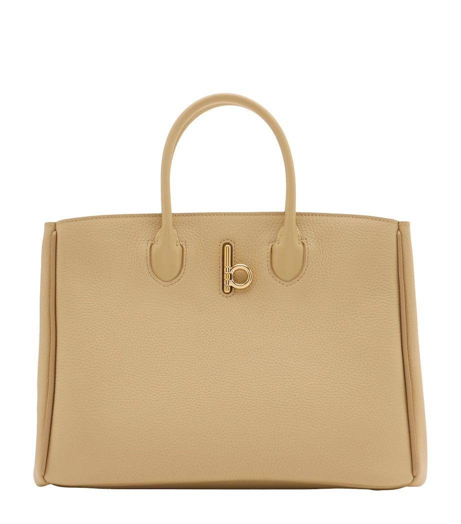 Burberry Beige Small Calf Leather Rocking Horse Tote Bag