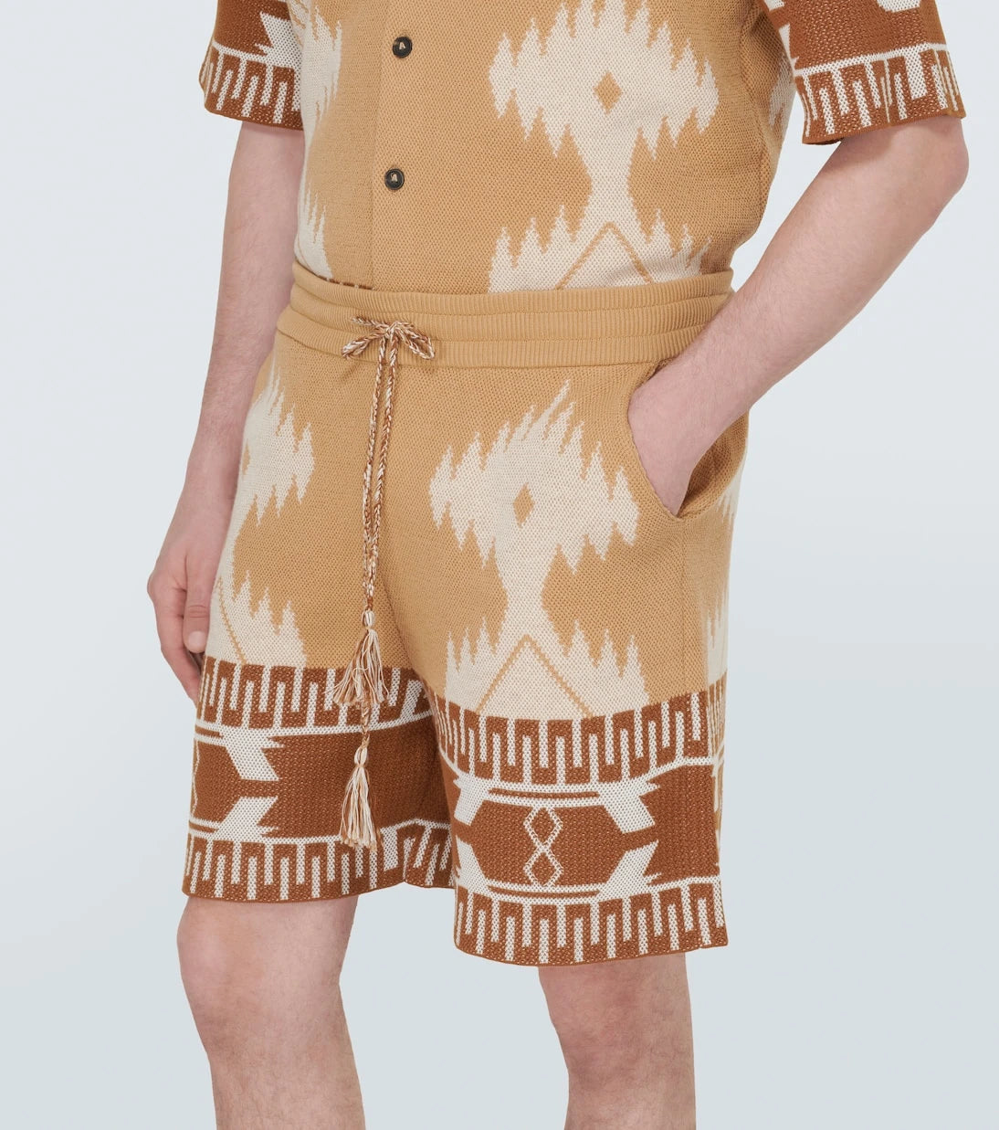 Alanui - Icon Piquet cotton jacquard shorts