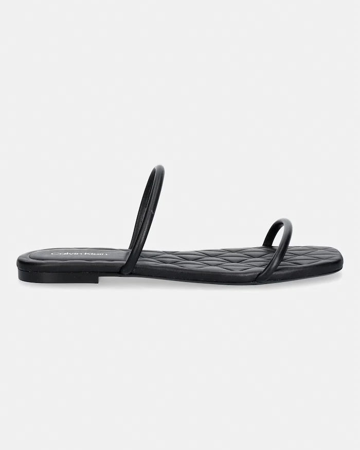Calvin Klein kadın deri terlik SQUARE FLAT SNDL QUILT LTH