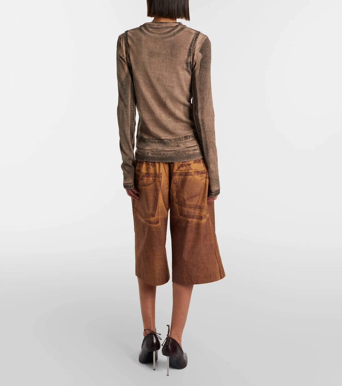 Acne Studios - Printed cotton Bermuda shorts