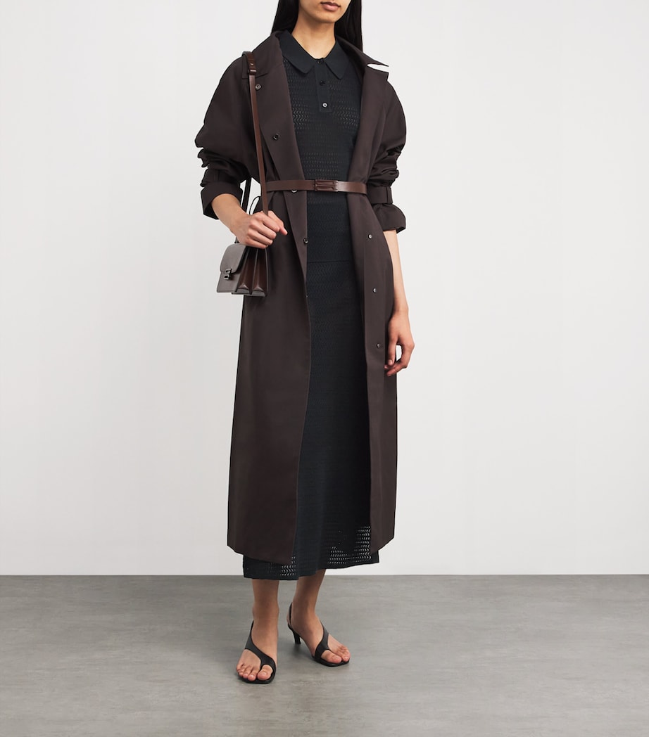 Victoria Beckham Black Knitted Midi Skirt