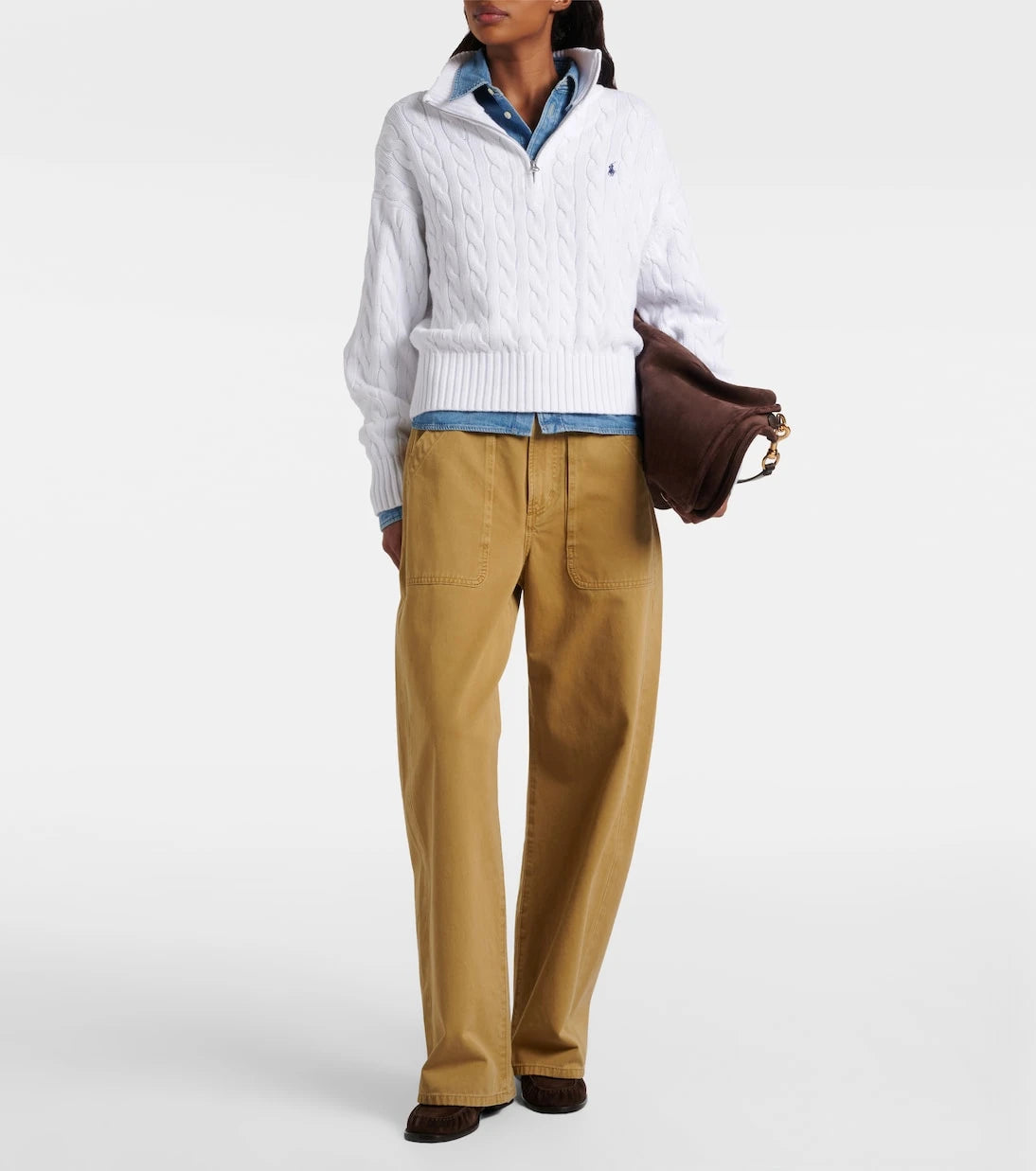 Polo Ralph Lauren - Logo cable-knit cotton half-zip sweater