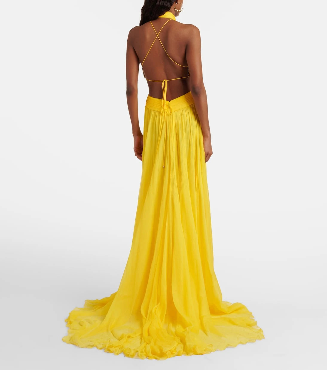 Roberto Cavalli - Cutout silk chiffon gown
