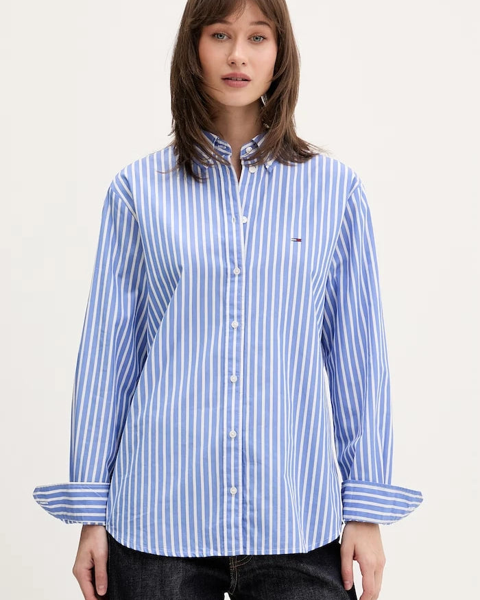 Tommy Jeans kadın pamuklu gömlek
