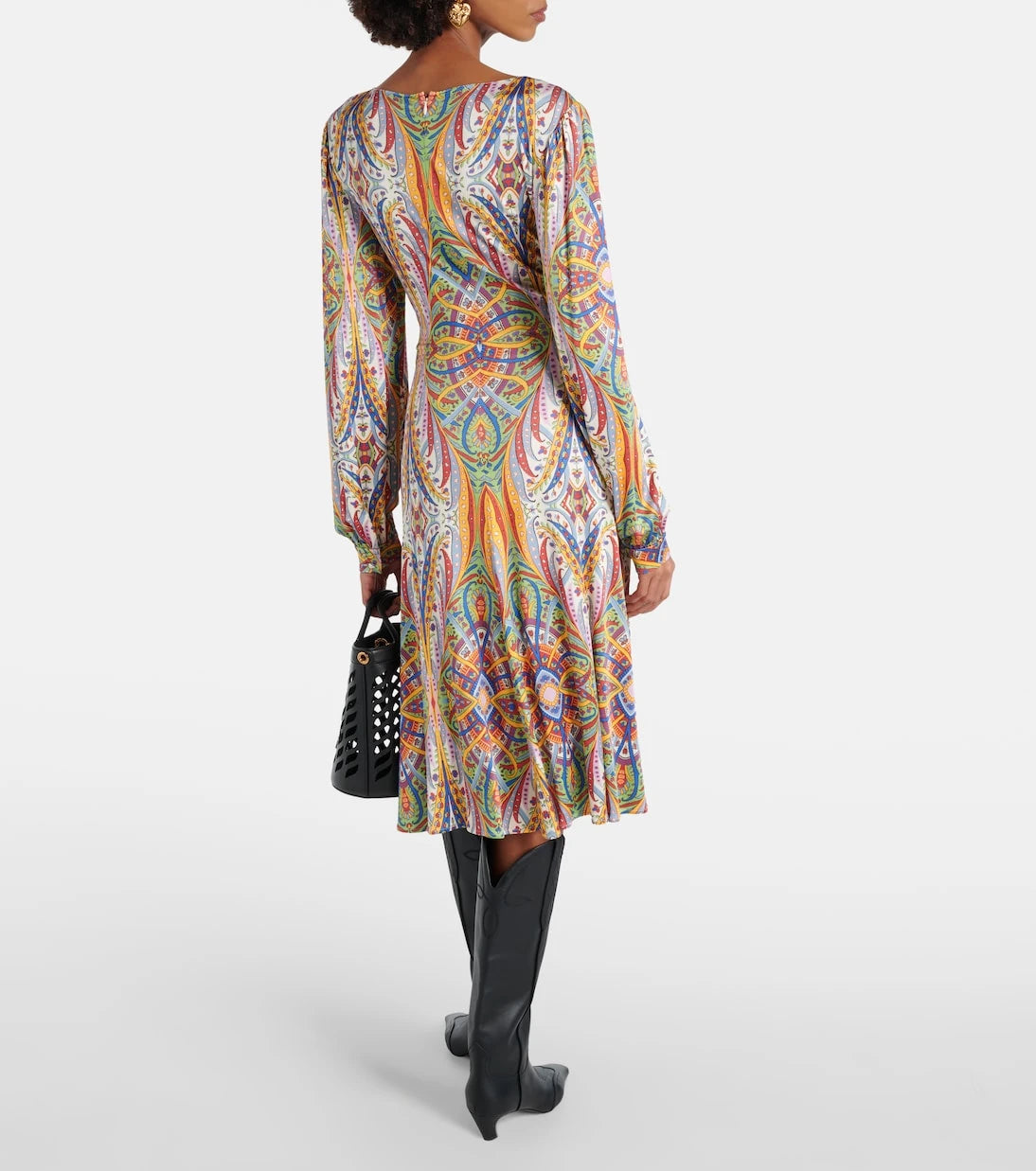 Etro - Printed gathered jersey midi dress