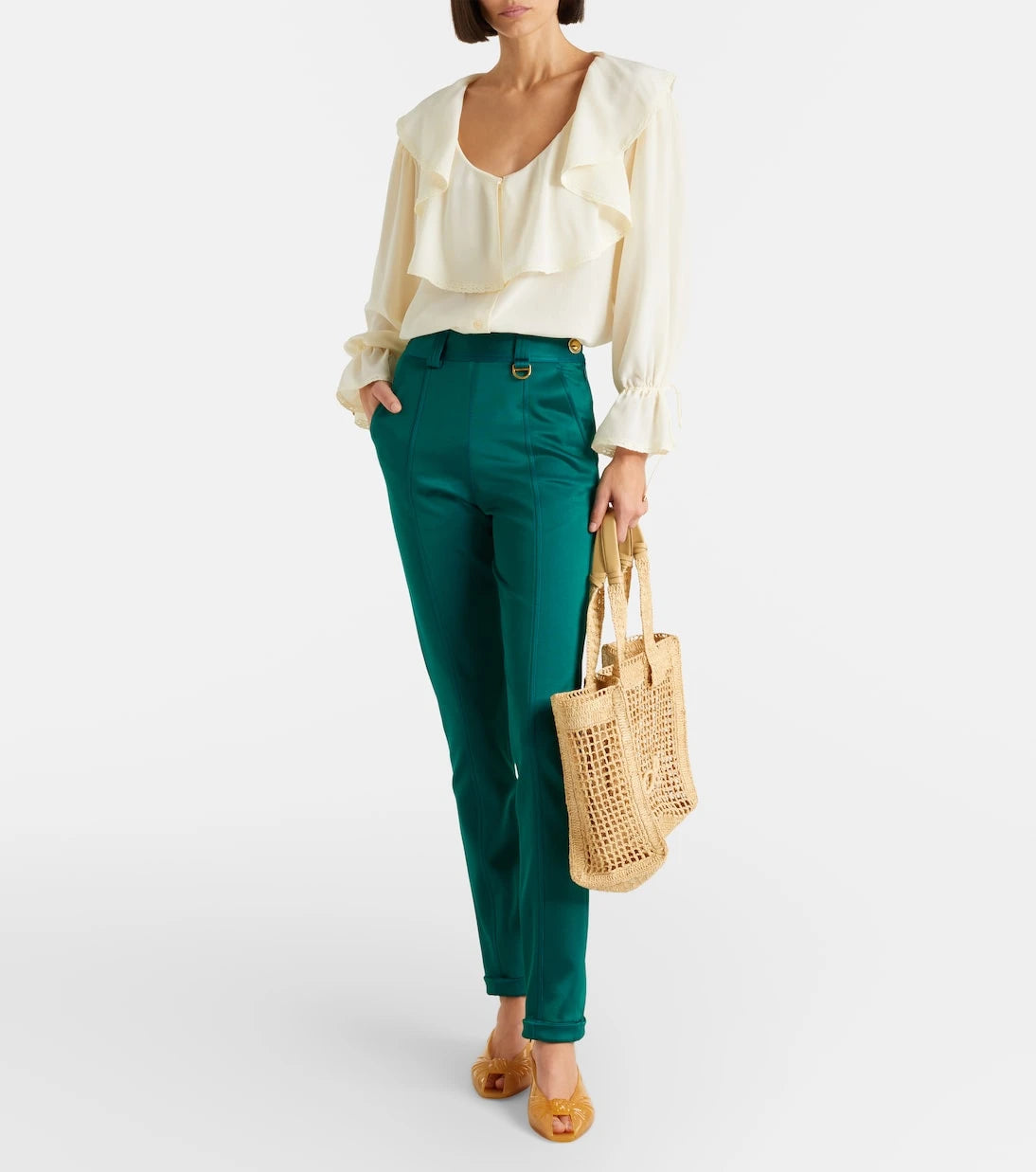 Chloé - Summer Banana East-West raffia tote bag
