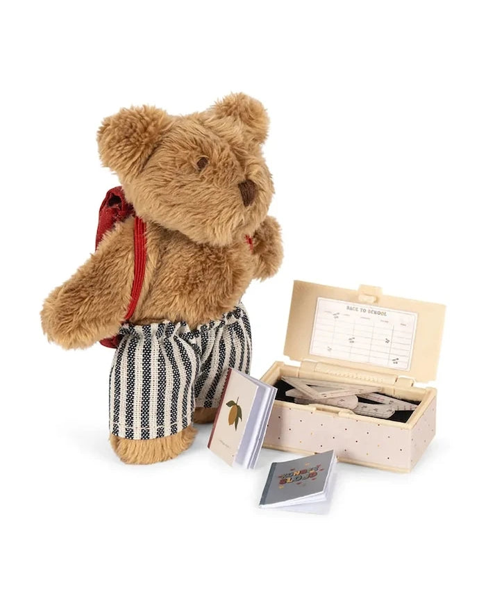Konges Sløjd Çocuklar için Peluş Oyuncak TINY TEDDY BACK TO SCHOOL