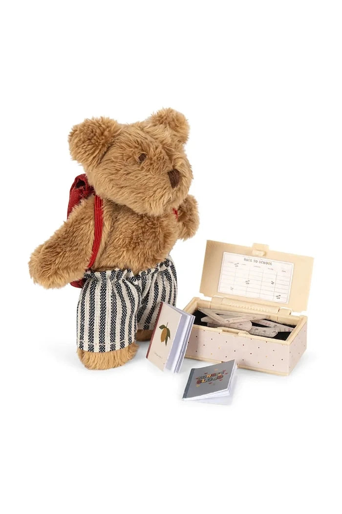 Konges Sløjd Çocuklar için Peluş Oyuncak TINY TEDDY BACK TO SCHOOL