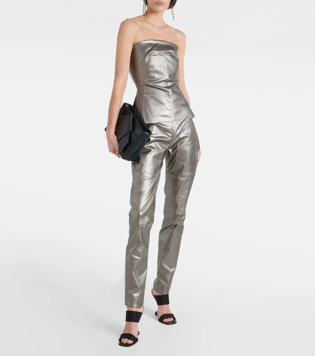 Rick Owens - Metallic denim leggings