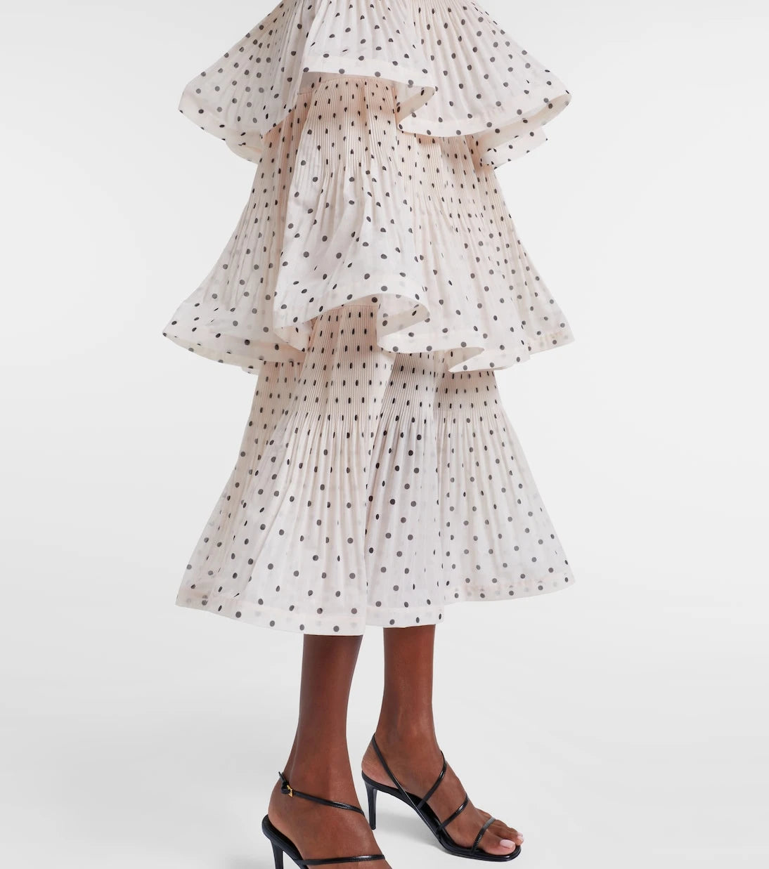 Zimmermann - Polka-dot tiered midi dress
