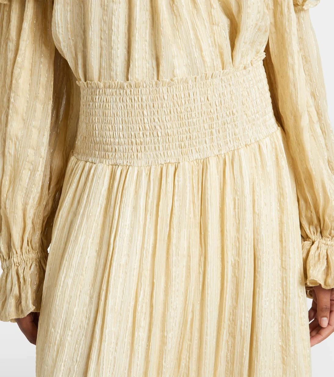 Xu Zhi - Gathered striped silk-blend maxi skirt
