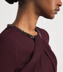 Roland Mouret Burgundy Embellished Twist Midi Dress