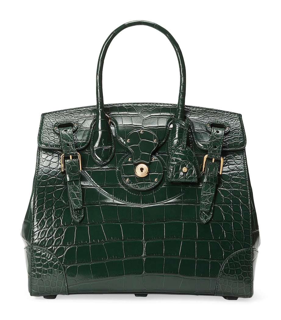 Green Alligator Leather Ricky 33 Top-Handle Bag