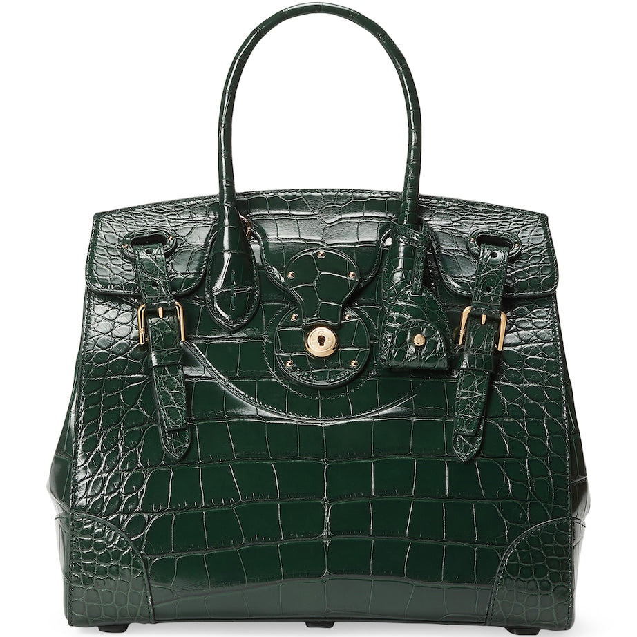 Green Alligator Leather Ricky 33 Top-Handle Bag