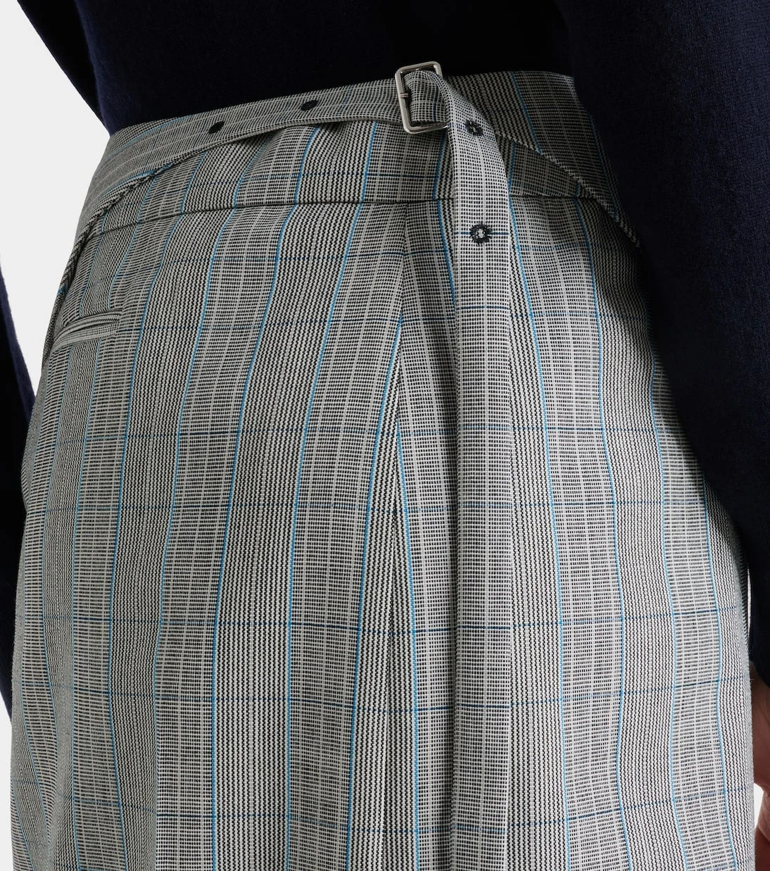 Victoria Beckham - Checked virgin wool midi skirt