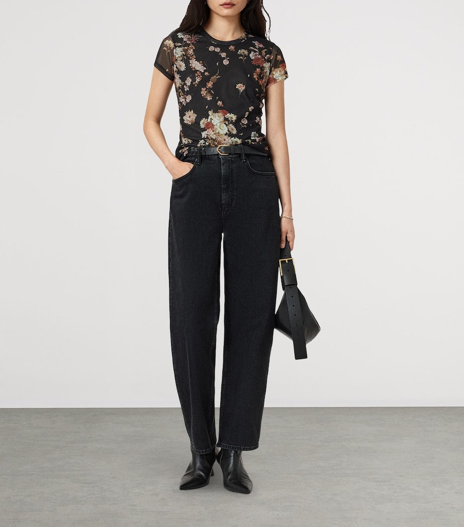Floral Print Ellie T-Shirt ARMADA BLACK