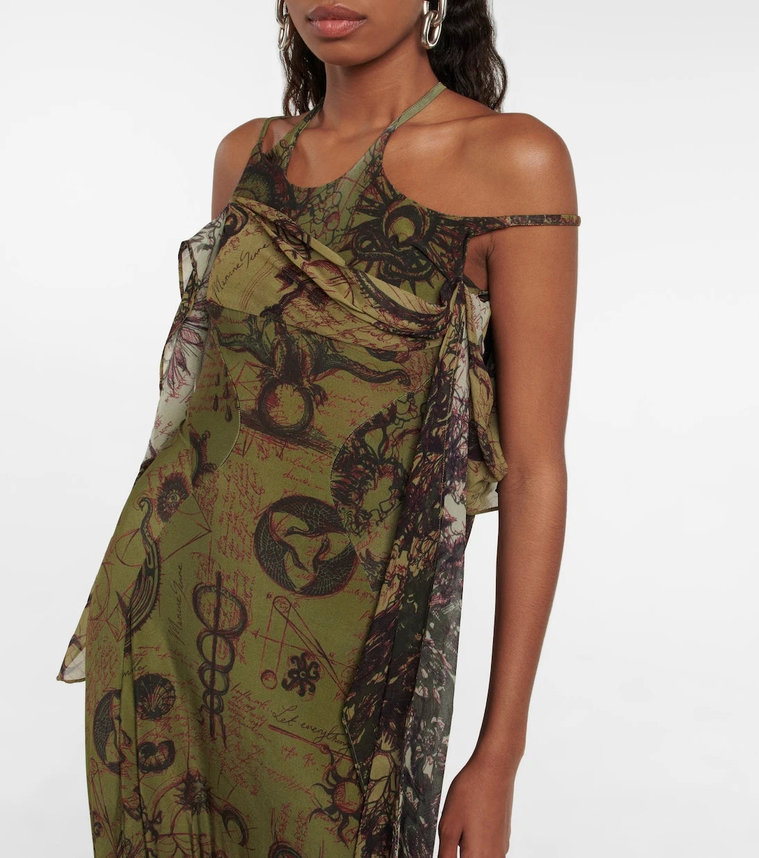 Marine Serre - Printed crêpe jersey midi dress