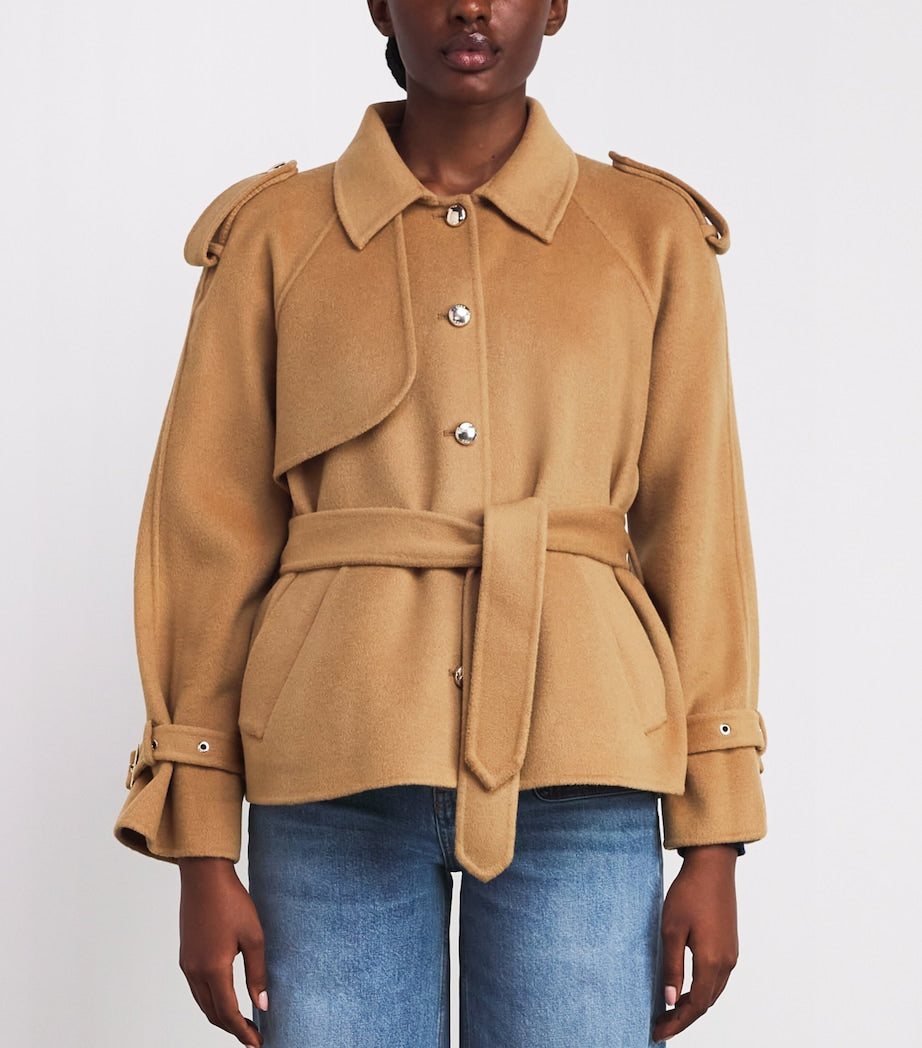 Maje Brown Wool-Blend Coat