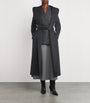 Grey Virgin Wool Wrap Coat