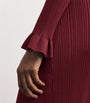 Self-Portrait Burgundy Rib-Knit Midi Dress