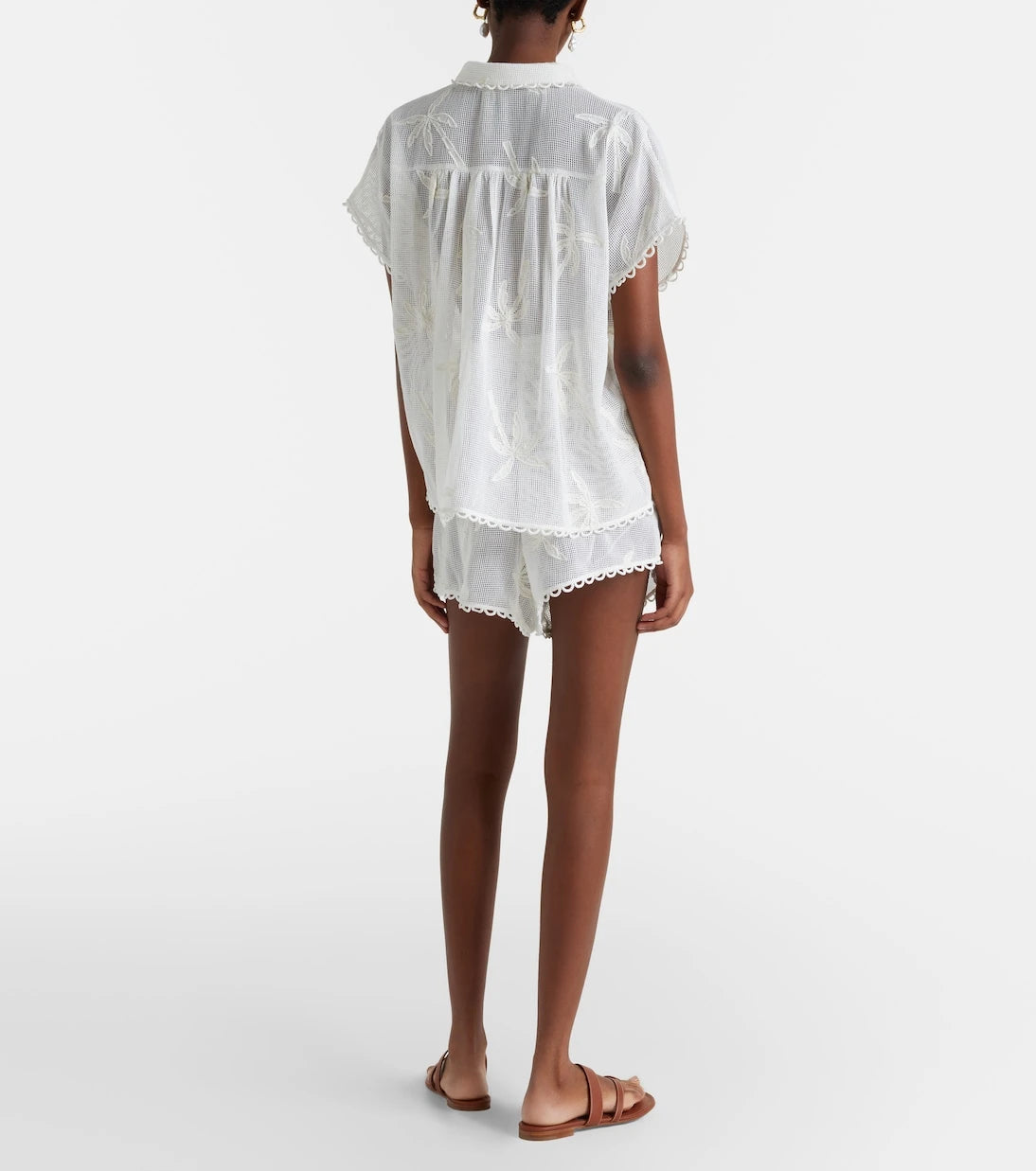 Farm Rio - Embroidered cotton shorts
