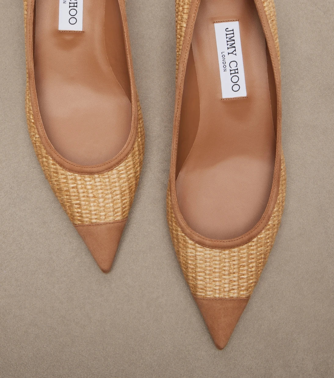 Jimmy Choo - Amelia suede-trimmed raffia pumps