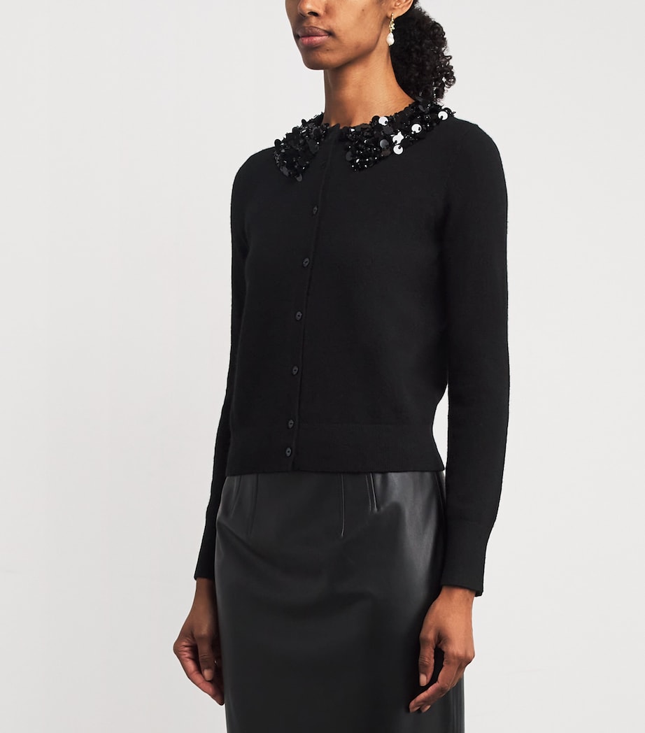 Ulla Johnson Black Cashmere Sequinned Margaux Cardigan