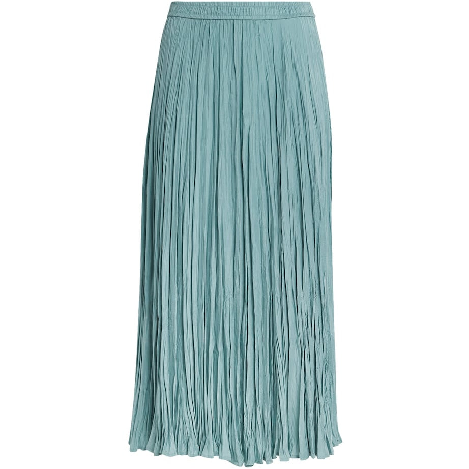 Blue Habotai Silk Pleated Sully Skirt